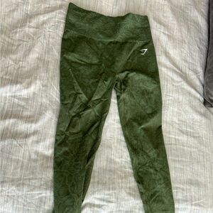 Gymshark Adapt Animal Seamless Leggings - Willow Green/Core Olive (small)